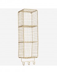 WIRE SHELF BRASS WITH HOOKS 70 